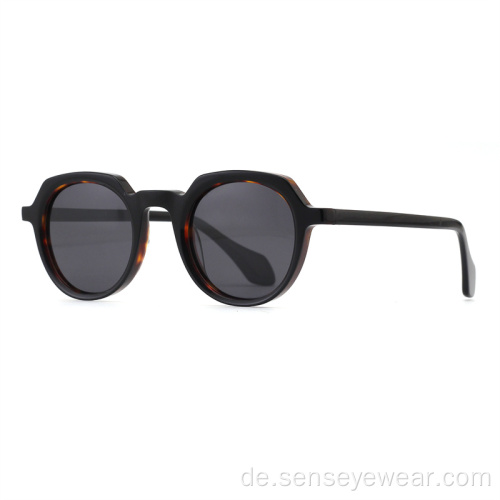 Luxus -Design -Farbtöne schräg Acetat polarisierte Sonnenbrille